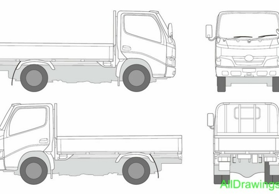 Toyota Dyna Cargo чертежи (рисунки) грузовика